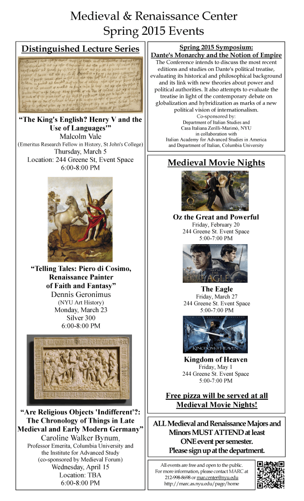 Spring 2015 Events Calendar